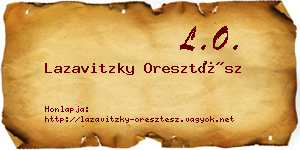 Lazavitzky Oresztész névjegykártya
